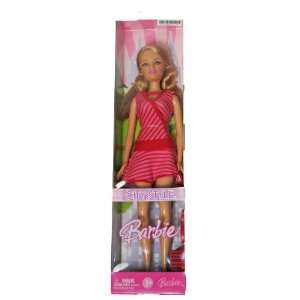  City Style Barbie   Summer in Pink/Red Striped Dress Toys 