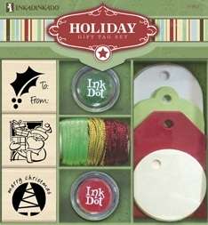 Inkadinkado Christmas Holiday Stamp Gift Tag Set 97003  