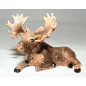  MOOSE Bull w/Large Antlers Lays down MINIATURE New 
