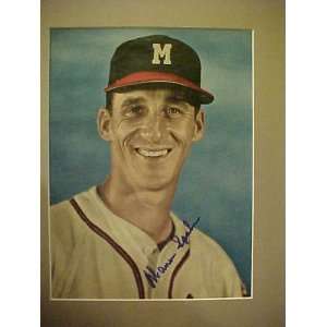 Warren Spahn Milwaukee Braves Autographed 11 X 14 Professionally 