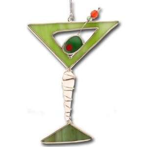  Martini Stained Glass, Clear Ornament