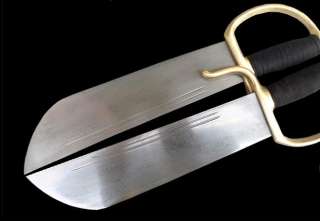 Wing Chun Bart Cham Dao in Damascus steel blade hand made leather 