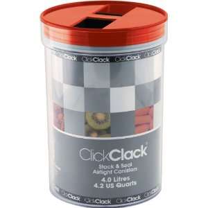   Clickclack Stack and Seal 4.2 Quart Canister, Red Lid