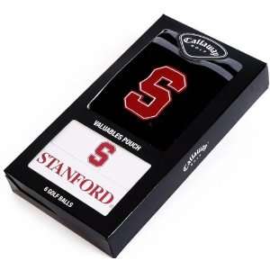 Stanford Cardinal Valuables Pouch and 6 Golf Ball Set  