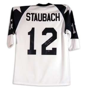  Roger Staubach Autographed Custom Style Jersey with HOF 78 