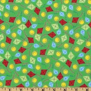   Tunes Playtime Kites Green Fabric By The Yard Arts, Crafts & Sewing