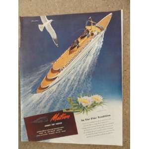 Matson lines, Vintage 40s full page print ad. (big boat/bird)Original 