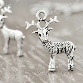 30pcs Tibet Style Tibetan Silver Buck Deer Charm Pendant Drop Findings 
