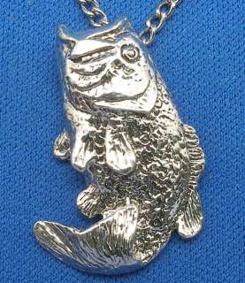 Sterling Silver Large Mouth Bass Tie Tack, Hat Tack  