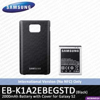   EB K1A2EBEGSTD 2000mAh Battery w Back Cover Galaxy S2 SII i9100  