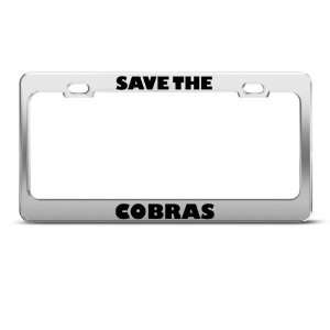 Save The Cobras Animal Metal license plate frame Tag Holder