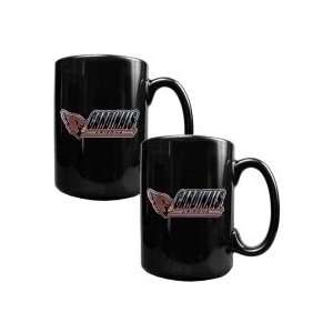   Arizona Cardinals 2pc Black Ceramic Coffee Mug Set