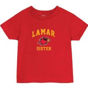  Lamar Cardinals Red Baby Sister Arch T Shirt Sports 