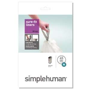 simplehuman Trash Can Liner N, 45 Liters/12 Gallons, 20 Count Box