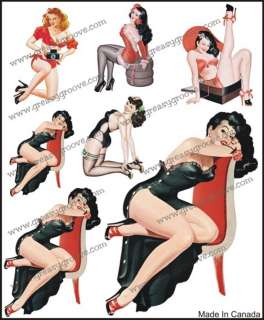 Decals Stickers Static Cling Guitar Pin Up Red Chair  