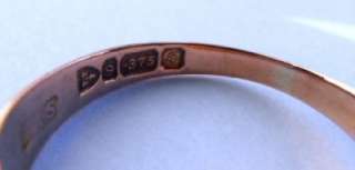 Art Deco 9ct rose gold buckle ring Chester 1915 UK O 1/2  