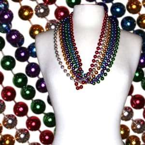  33 in 12mm Round Assorted Colored Mardi Gras Bead Case 