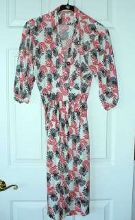 MARA HOFFMAN Red Black White Owl Pin Tuck Dress $387 S  