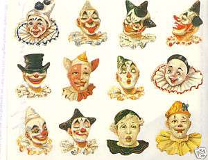 Gifted Line Vintage Victorian Clown Heads  