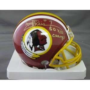  Joe Theismann Signed Redskins Mini Helmet   SB XVII Champs 
