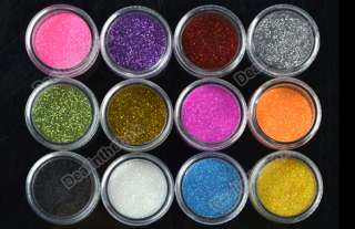 Profession Nail art 72 Pot 6 Kinds of Glitter Decoration Powder Crush 