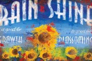 Rain & Shine Vintage Sunflower Art Canvas Rodney White  