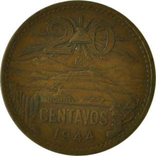 1944   Mexico   20 Centavos Cents   Coin   7324  