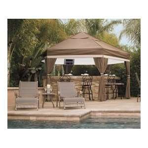    Luxe Hexagon 13 Pavilion with Sidewalls Patio, Lawn & Garden