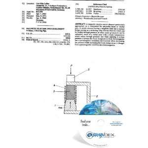    NEW Patent CD for MAGNETIC ELECTRIC SWITCH ELEMENT 
