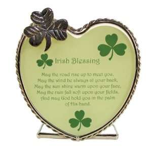  Irish Candle Holder with Irish Blessing and Shamrocks