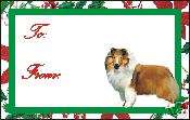 12 Shetland Sheepdog Sheltie Dog Christmas Gift Tags  