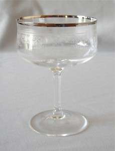 Champagne Sherbet Goblet Glass Lenox Crystal Lace Point  
