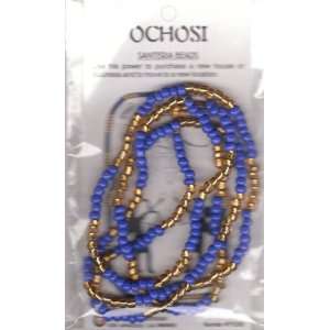  OCHOSI SANTERIA GOLD & BLUE BEAD BRACELET 