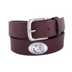   State Seminoles Brown Leather Concho Belt, 38