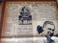Sandusky OH Newspaper 1927  Jack Dempsey * Jack Sharkey  