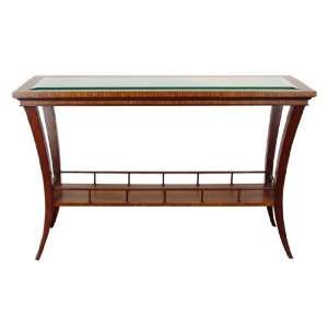  Wood Glass Transitional Console Table