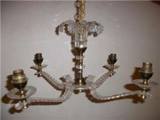   FRENCH 4 arm Perspex Light Fitting Chandelier Shabby Chic1950s  