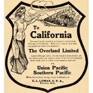  1906 Ad Union Southern Pacific Overland Limited Calif 