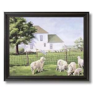  Inc Amish Sheep Grass House Animal Landscape Home Decor Wall Picture 