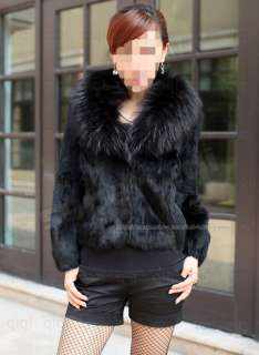 100% Real Genuine Raccoon & Rabbit Fur/Furs Coat/Coats Brand NEW