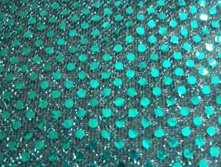 Sequin fabric by the yard, teal green shiny costumes  