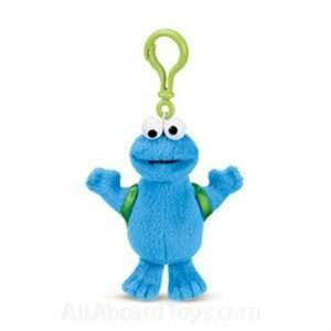  Sesame Street 6 Plush Cookie Monster Backpack Clip Toys & Games
