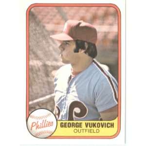  1981 Fleer # 21 George Vukovich Philadelphia Phillies 