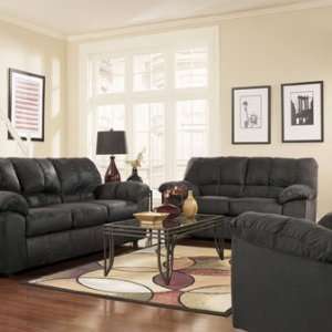  Market Square Dewitt 3 Piece Living Room Set in Black 