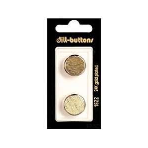  Dill Buttons 18mm Shank Metal Gold 2 pc Arts, Crafts 