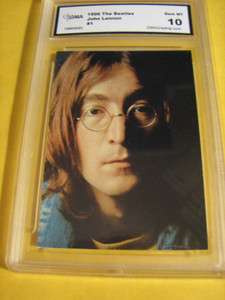 THE BEATLES 1996 SPORTSTIME SIGNATURE SERIES JOHN LENNON # 1 GRADED 10