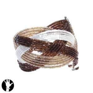   sg paris women bracelet ajustable bracelet brown comb. glass Jewelry