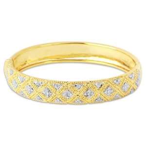  18k Gold Over Sterling Silver Ottoman Inspired Bangle 