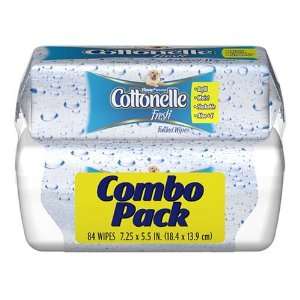 Cottonelle Flushable Folded Wipes with Aloe & E, Tub/Refill Combo Pack 