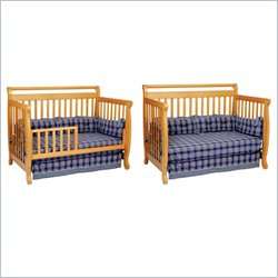   Convertible Wood Baby w/ Toddler Rail Honey Oak Crib 048517479131